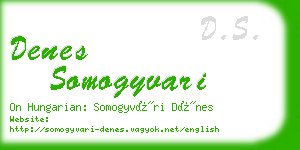 denes somogyvari business card